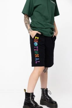 BROKEN PROMISES Emotional Fleece Shorts Black Bottoms