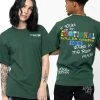 BROKEN PROMISES Emotional Crew Embroidered Tee Forest