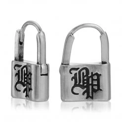 BROKEN PROMISES Jewelry Lock Huggies Earrings