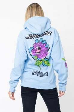 BROKEN PROMISES Hoodies BP X SC Screaming Thornless Hoodie Light Blue