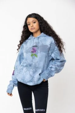 BROKEN PROMISES BP X SC Screaming Thornless Tie Dye Hoodie Slate Hoodies