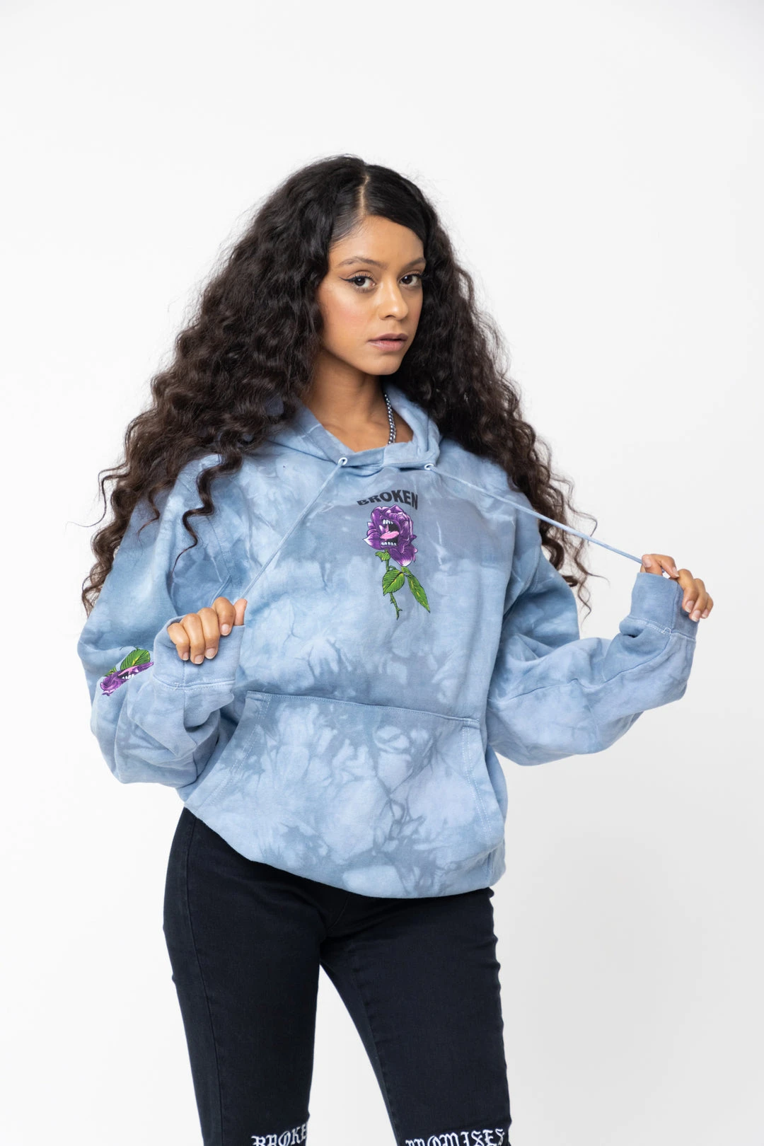 BROKEN PROMISES BP X SC Screaming Thornless Tie Dye Hoodie Slate Hoodies