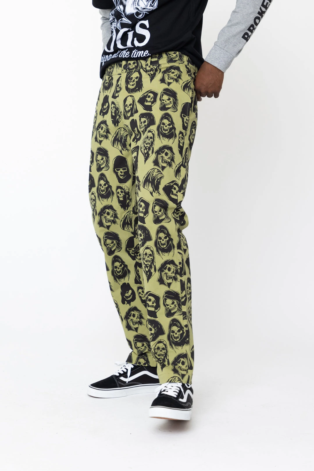 BROKEN PROMISES Reaper Guide Chino Pants Moss Green