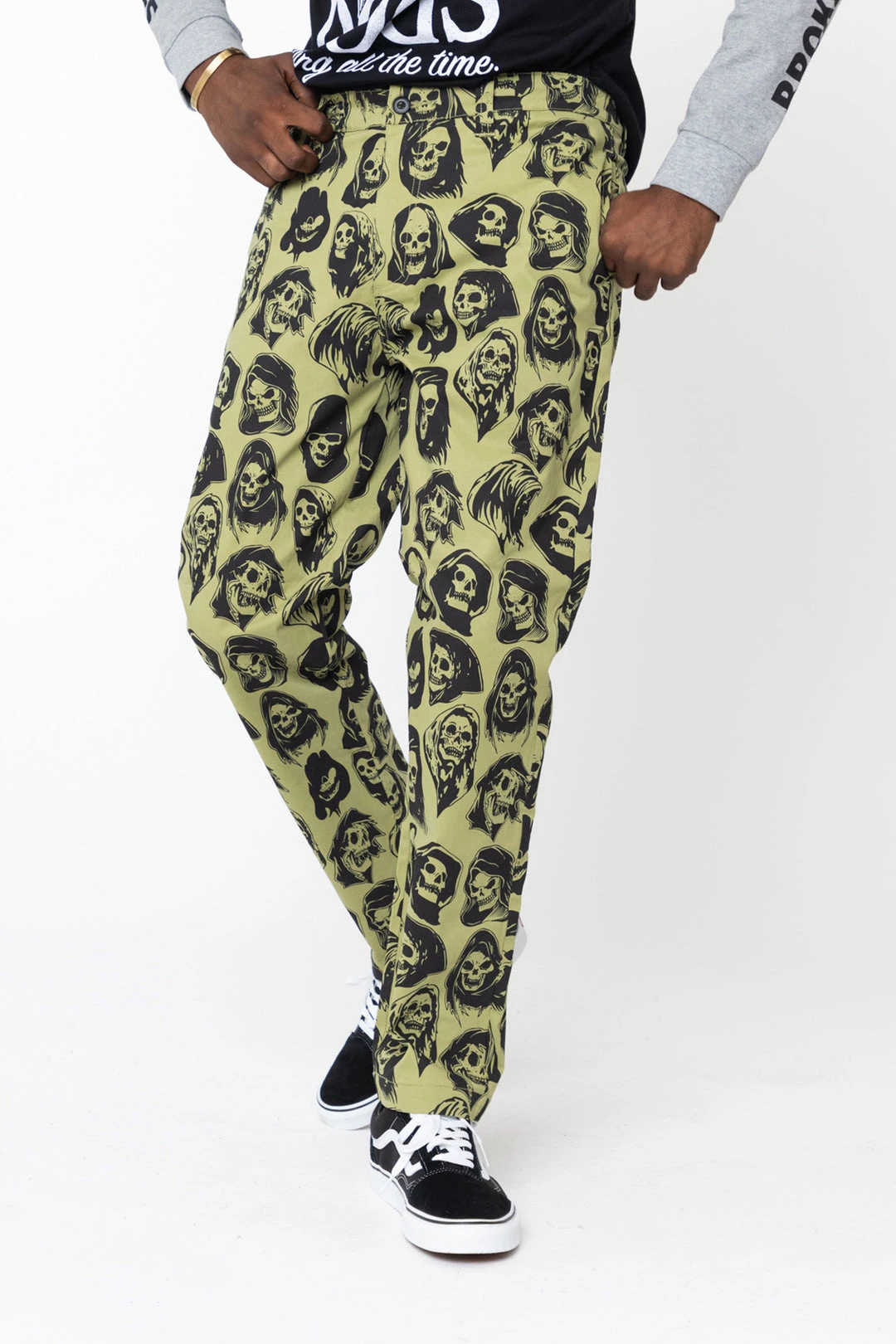 BROKEN PROMISES Reaper Guide Chino Pants Moss Green