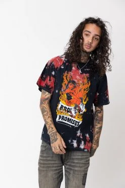 BROKEN PROMISES Don't Brake Tie Dye Tee Red/Blk Shirts
