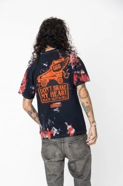 BROKEN PROMISES Don't Brake Tie Dye Tee Red/Blk Shirts