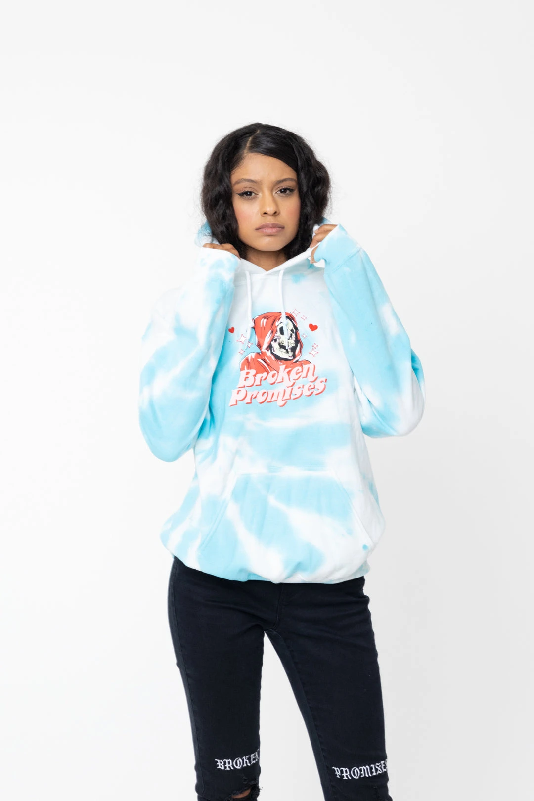 BROKEN PROMISES Love Skate Tie Dye Hoodie