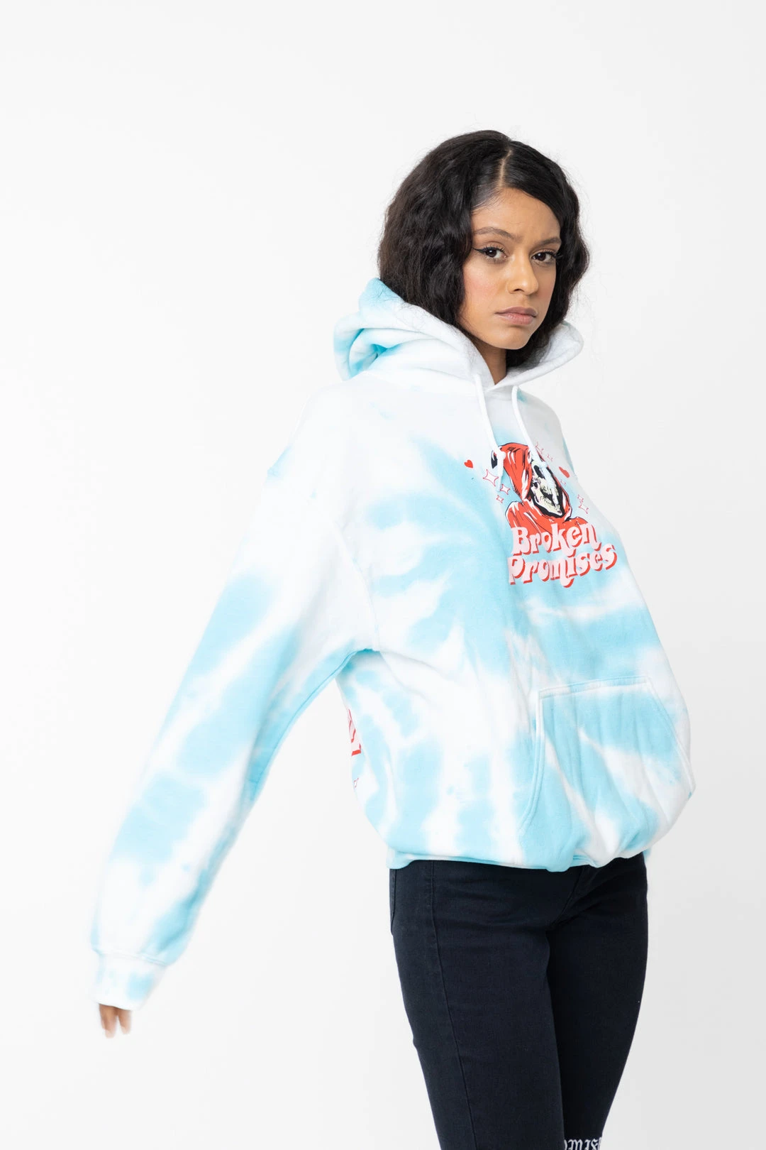 BROKEN PROMISES Love Skate Tie Dye Hoodie