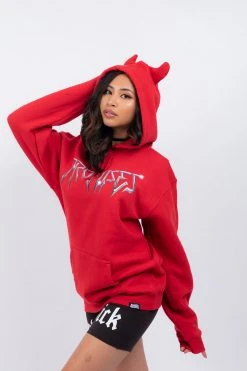 BROKEN PROMISES Headbang Horn Hoodie Red Horn Hoodies