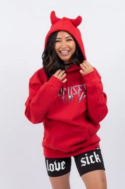 BROKEN PROMISES Headbang Horn Hoodie Red Horn Hoodies