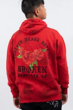 BROKEN PROMISES Hoodies Trio Red Tie Dye Hoodie
