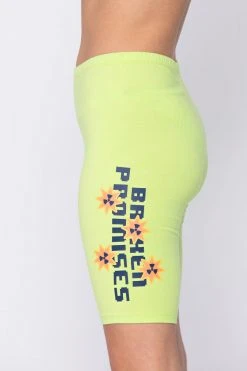 BROKEN PROMISES Fix Me Green Bike Shorts Bottoms