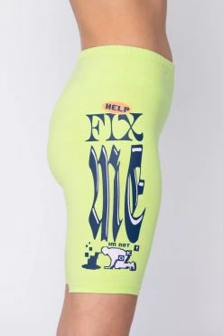 BROKEN PROMISES Fix Me Green Bike Shorts Bottoms