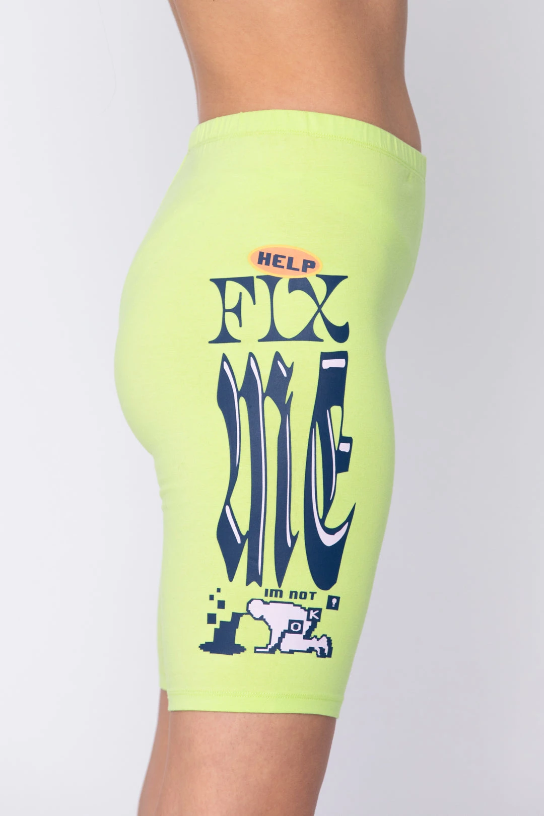BROKEN PROMISES Fix Me Green Bike Shorts Bottoms
