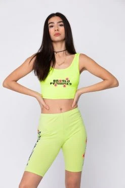 BROKEN PROMISES Fix Me Green Bike Shorts Bottoms