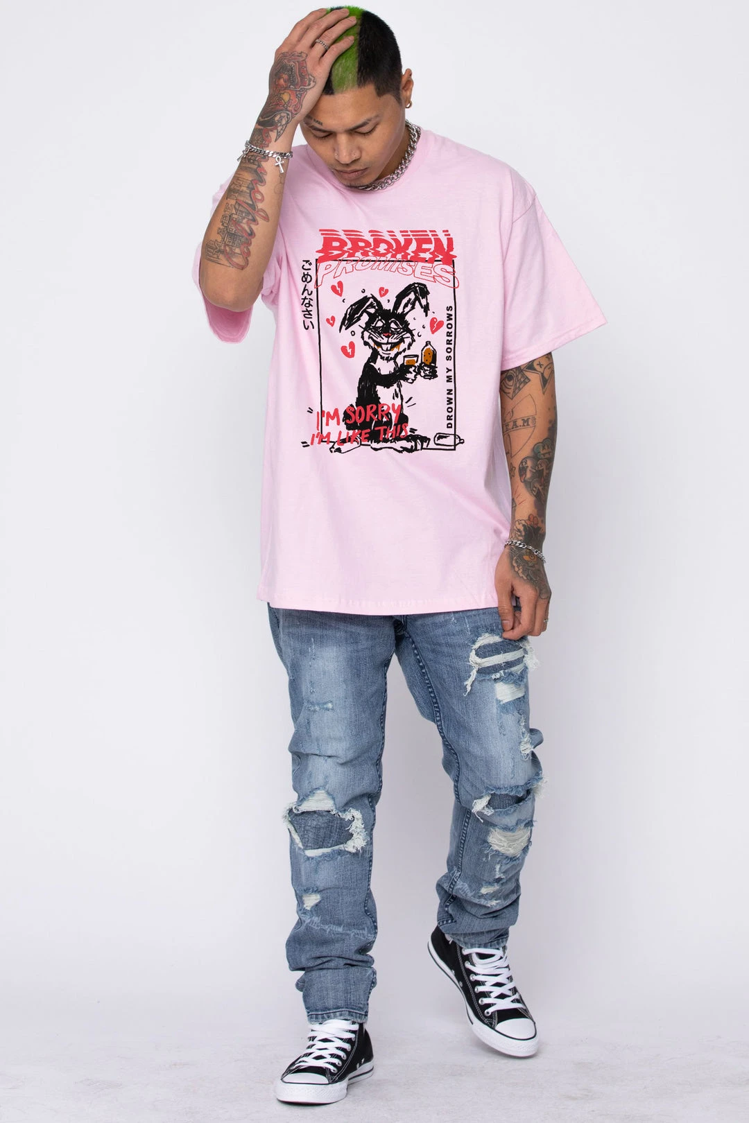 BROKEN PROMISES Drown My Sorrows Tee Pink