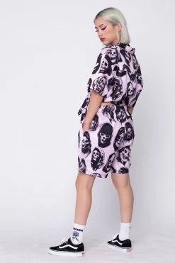 BROKEN PROMISES Reaper Guide Button Up Shirt Pink