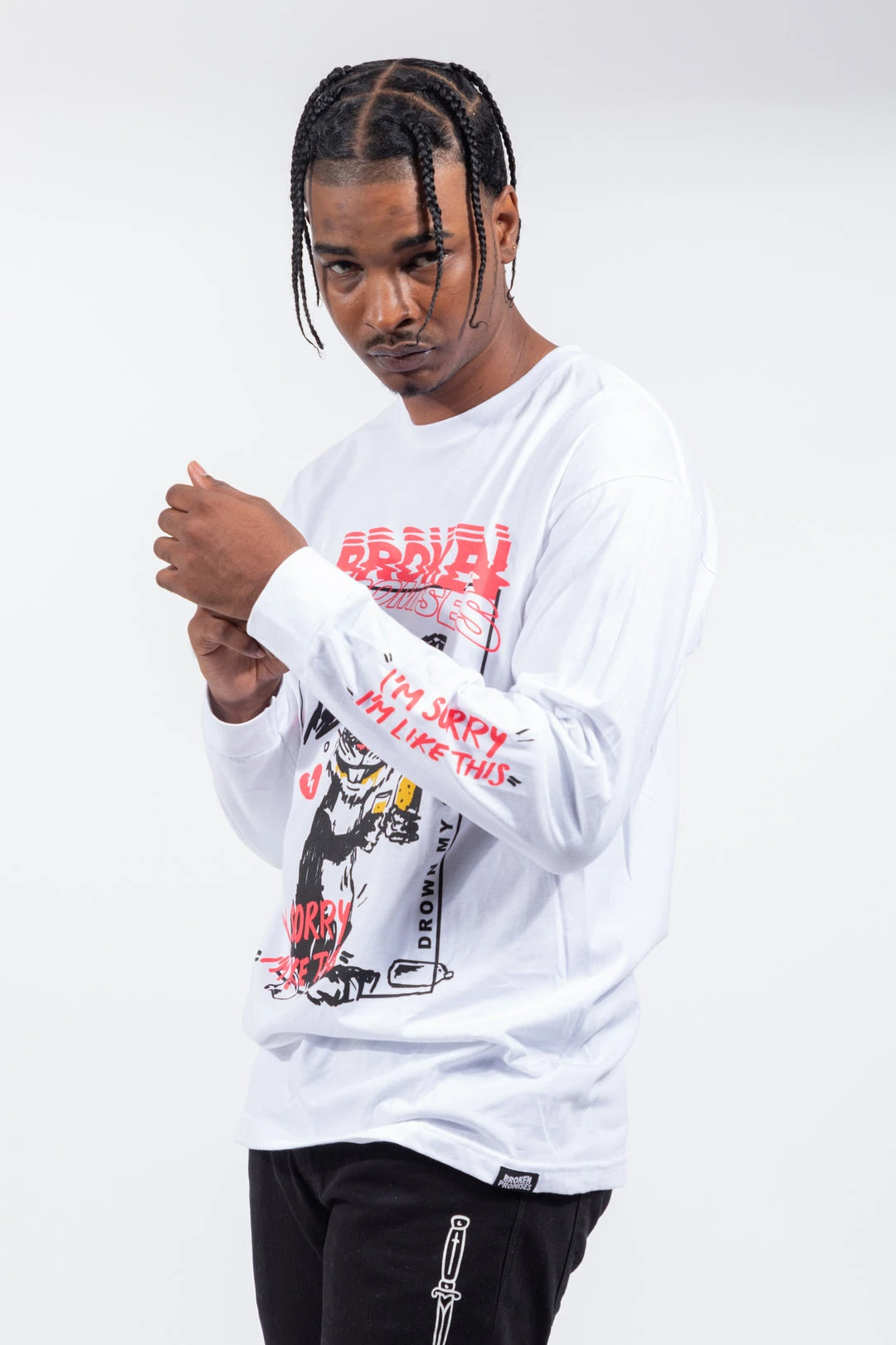 BROKEN PROMISES Shirts Drown My Sorrows L/S White