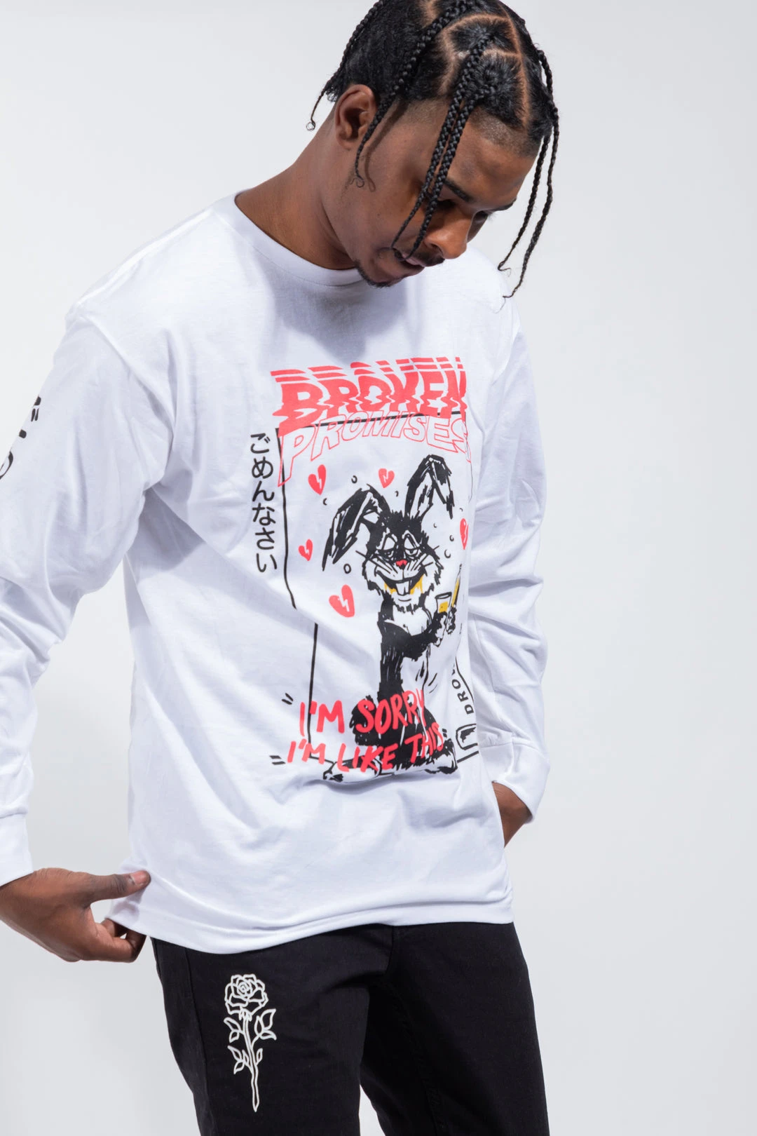 BROKEN PROMISES Shirts Drown My Sorrows L/S White