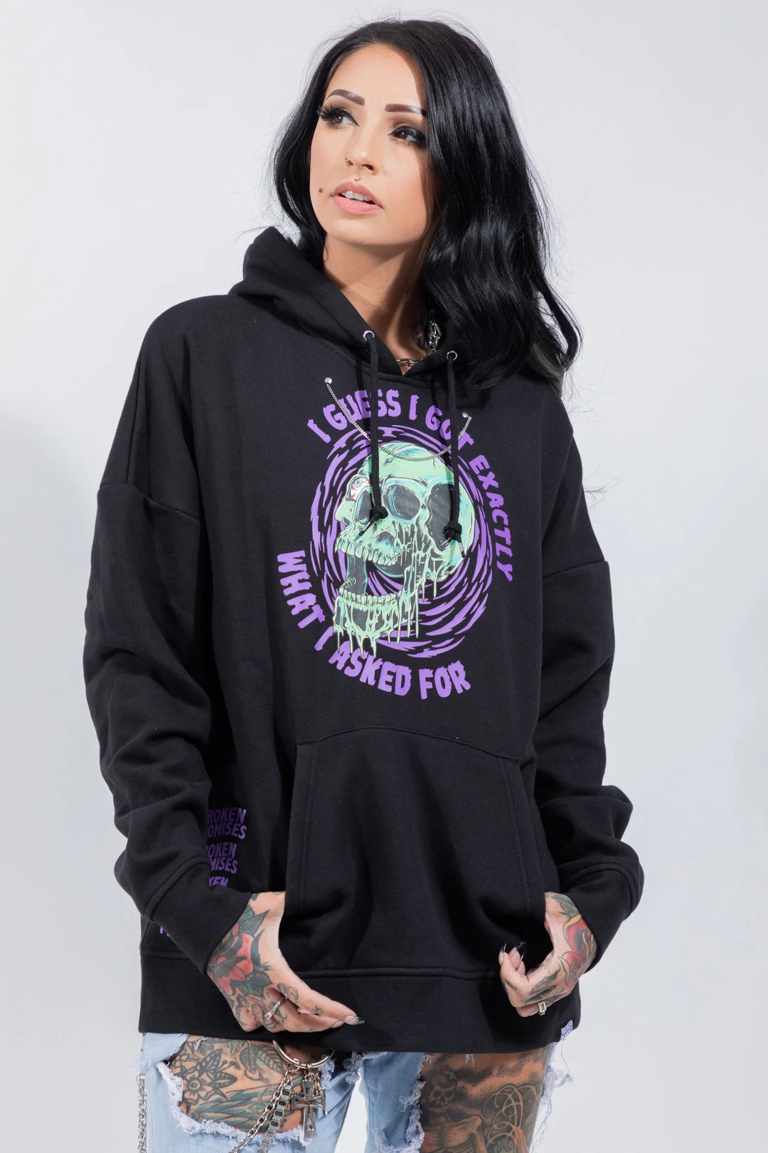 BROKEN PROMISES Jinxed Chain Hoodie Black