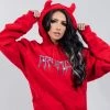 BROKEN PROMISES Headbang Horn Hoodie Red Horn Hoodies