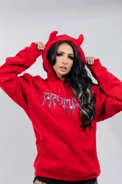 BROKEN PROMISES Headbang Horn Hoodie Red Horn Hoodies