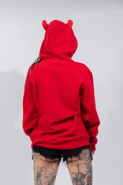 BROKEN PROMISES Headbang Horn Hoodie Red Horn Hoodies