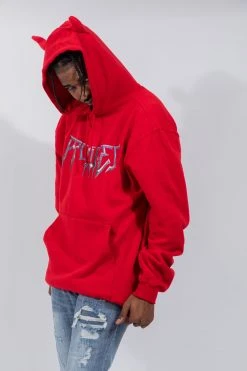 BROKEN PROMISES Headbang Horn Hoodie Red Horn Hoodies