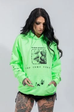 BROKEN PROMISES Easy Come Easy Go Hoodie Neon Grn