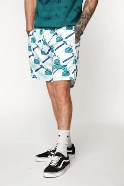 BROKEN PROMISES Brain Waves Shorts Green