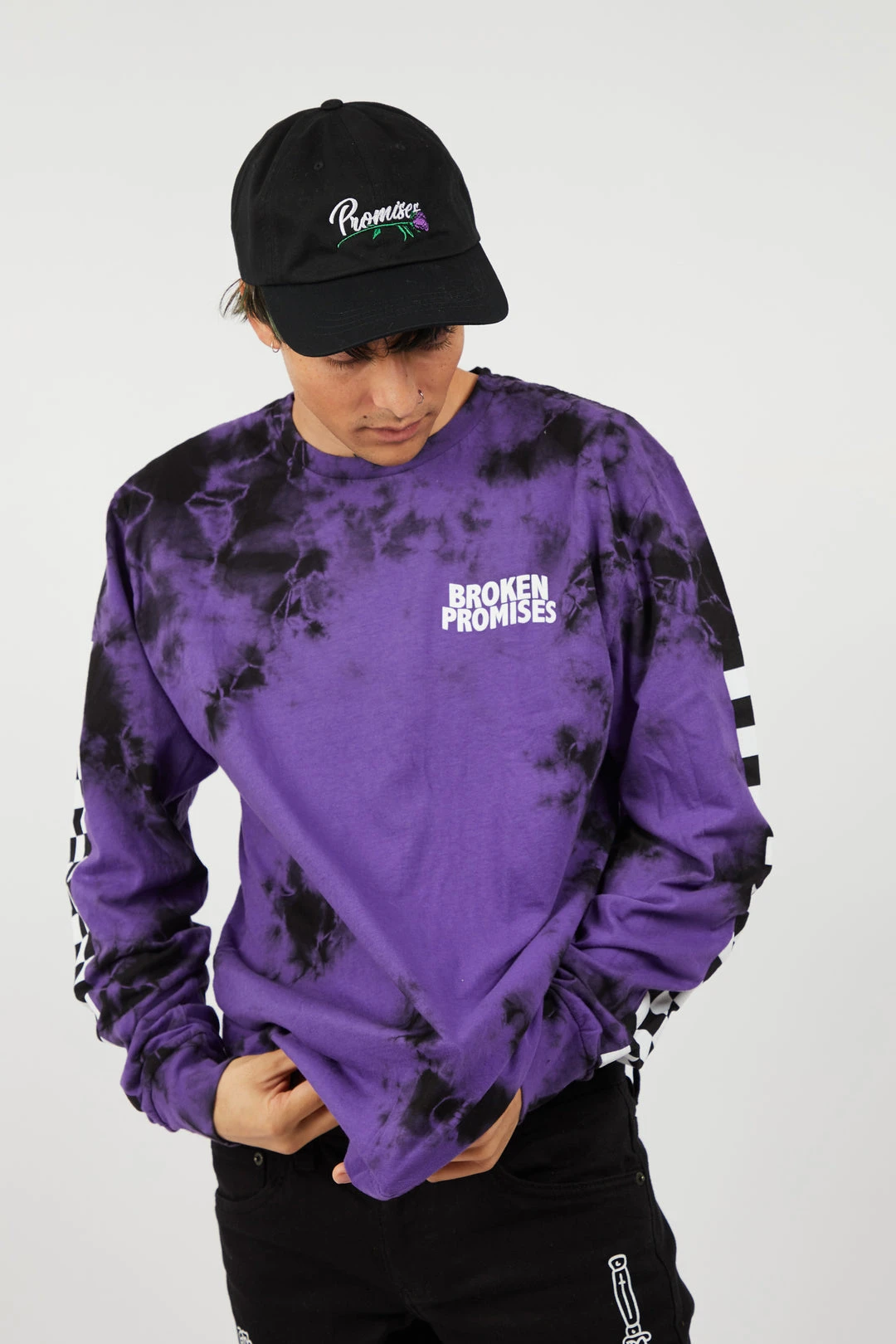 BROKEN PROMISES Shirts 2Tone Tie Dye L/S Purple Punch