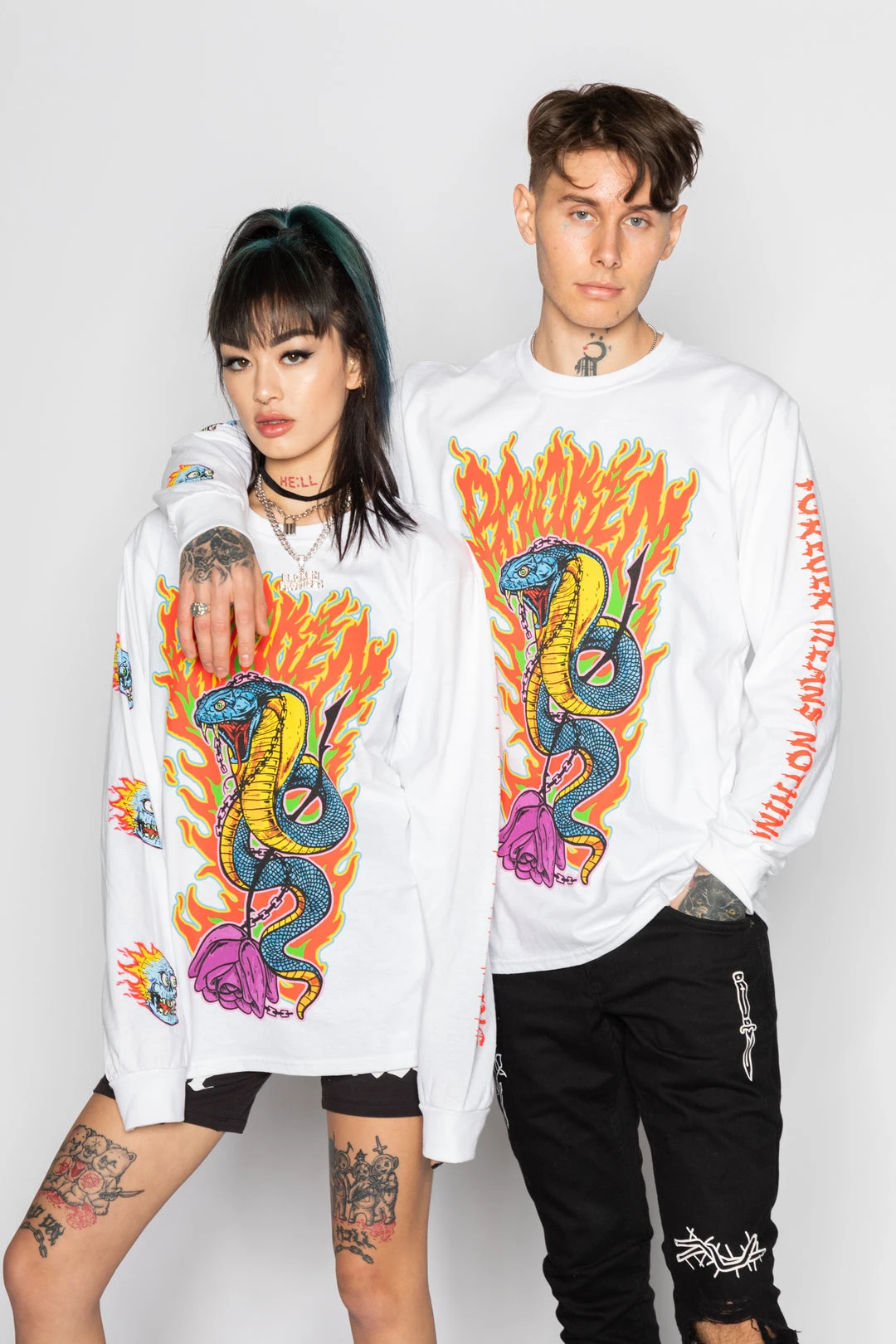 BROKEN PROMISES Bad Chemistry "L/S" Tee White Shirts