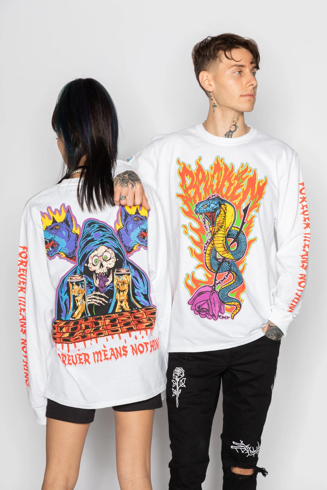 BROKEN PROMISES Bad Chemistry "L/S" Tee White Shirts