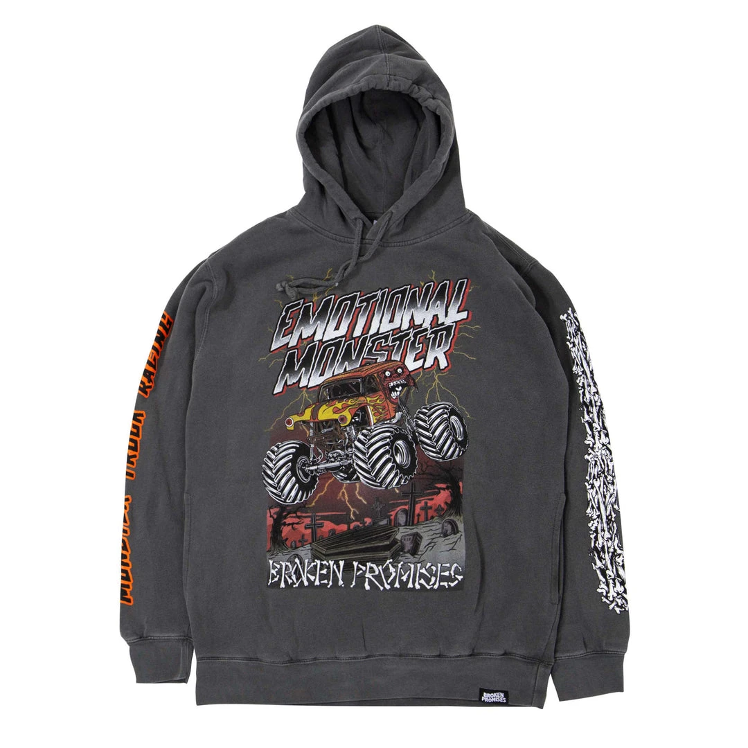 BROKEN PROMISES Coffin Jump Pigment Dye Hoodie