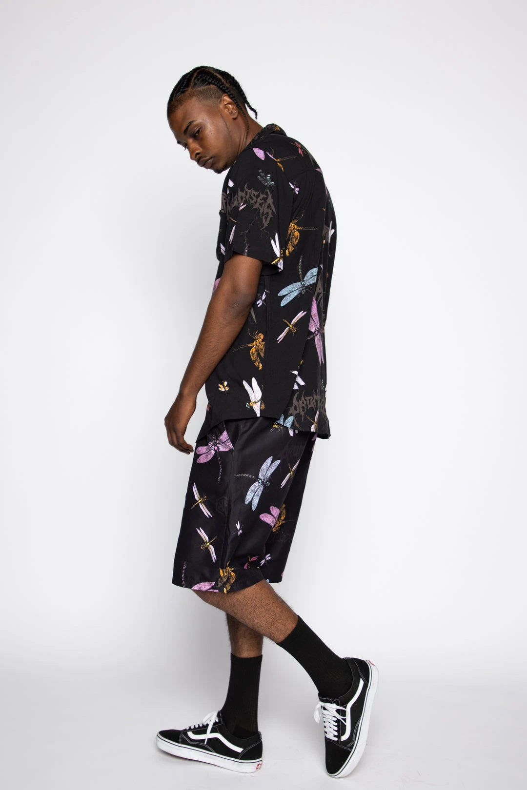 BROKEN PROMISES Mens Dragonflies Button Up Shirt Shirts