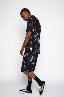 BROKEN PROMISES Dragonflies Shorts Black