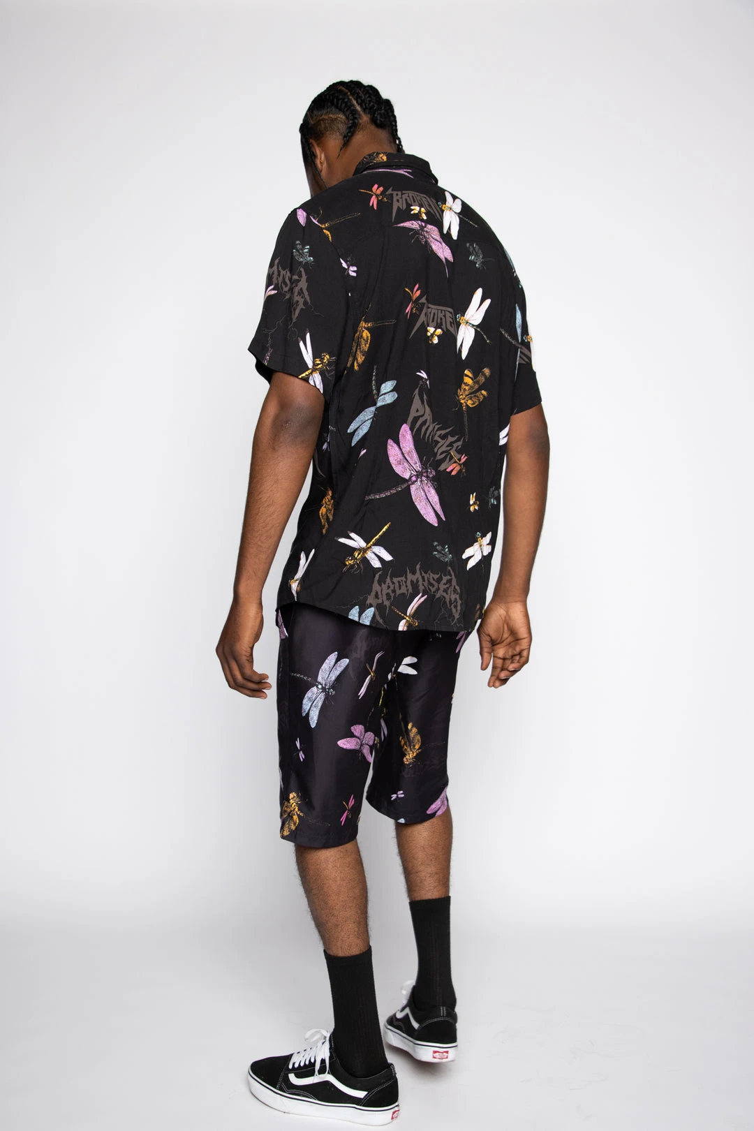 BROKEN PROMISES Mens Dragonflies Button Up Shirt Shirts