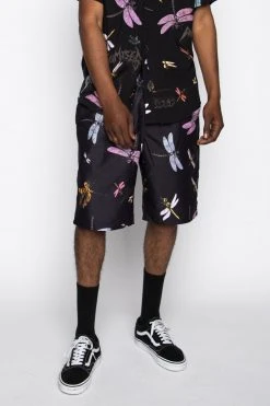 BROKEN PROMISES Dragonflies Shorts Black