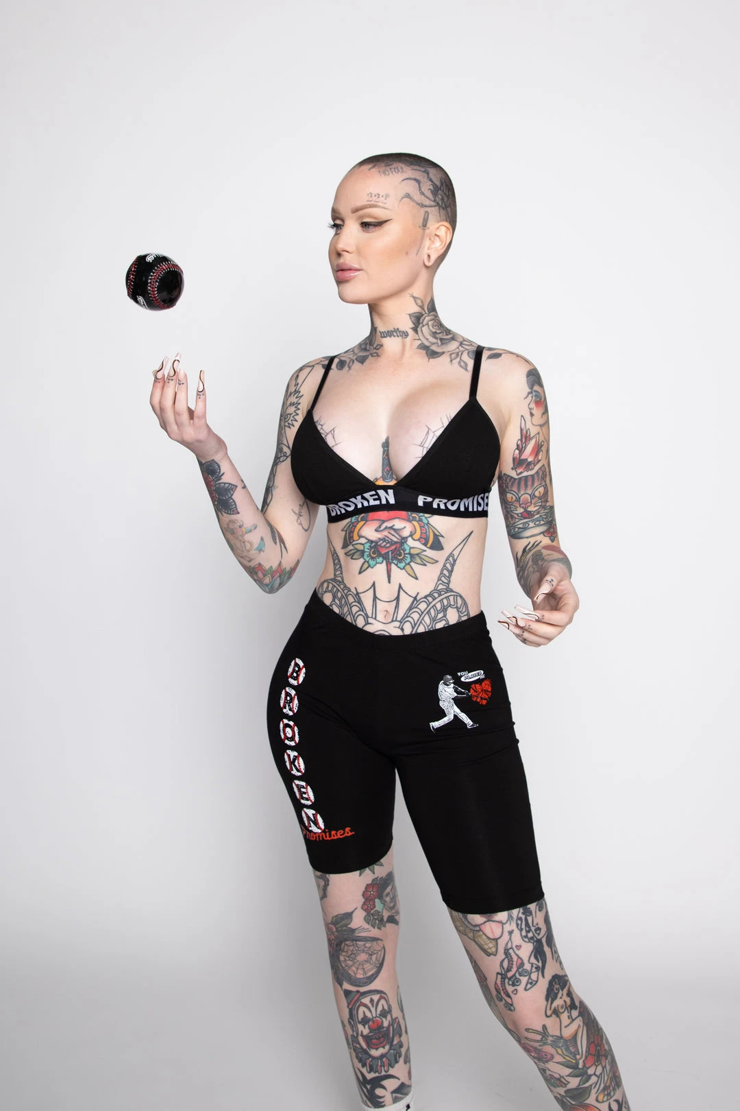 BROKEN PROMISES Bottoms Batter Up Bike Shorts