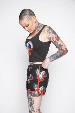 BROKEN PROMISES Womens Juke Jam Crop Tank Black