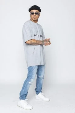 CASH We Ain't Homies Pocket Tee Heather Grey