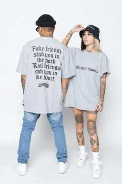 CASH We Ain't Homies Pocket Tee Heather Grey