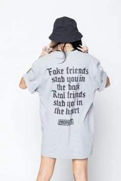 CASH We Ain't Homies Pocket Tee Heather Grey