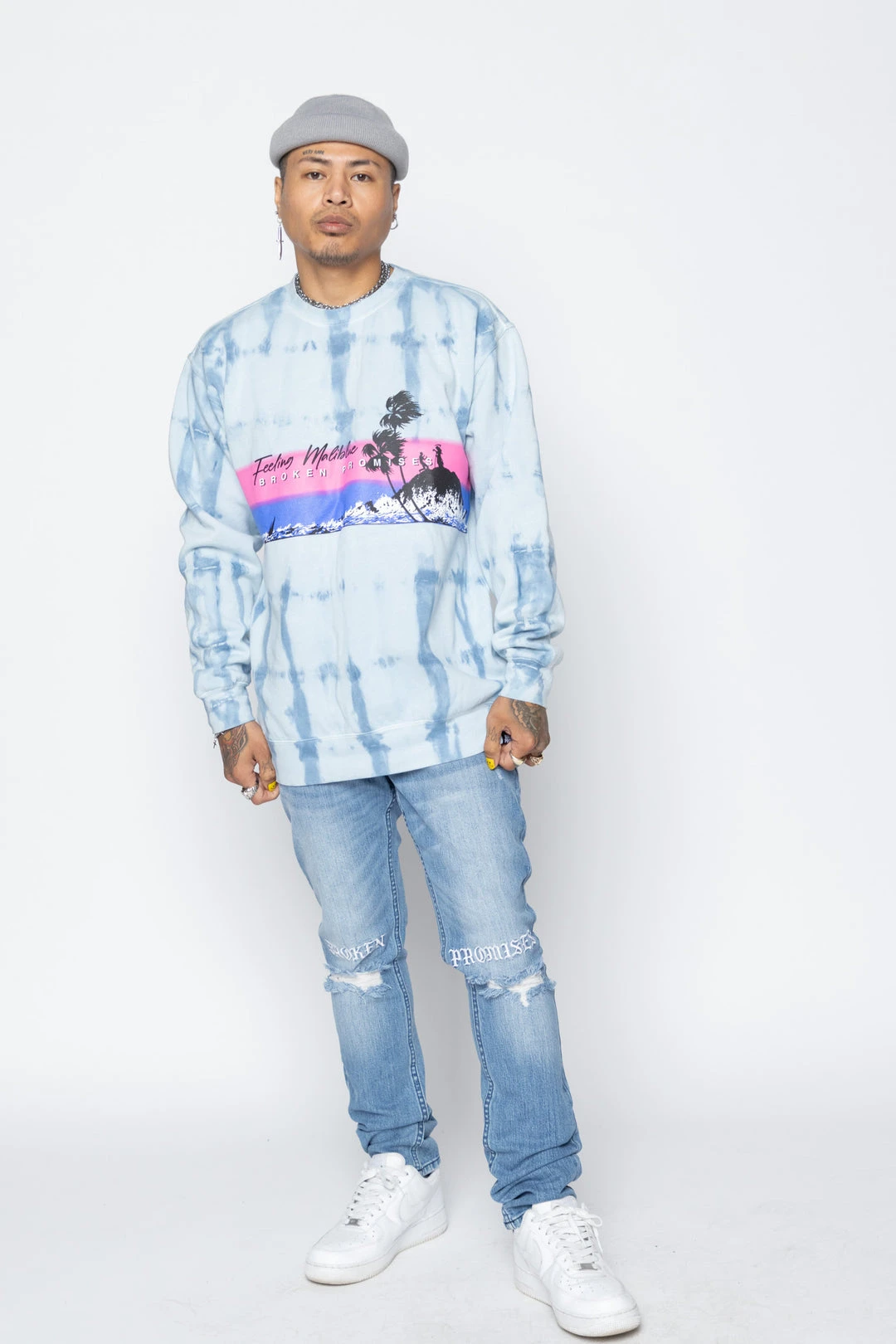 CASH Hoodies Feeling Maliblue Tie Dye Crew