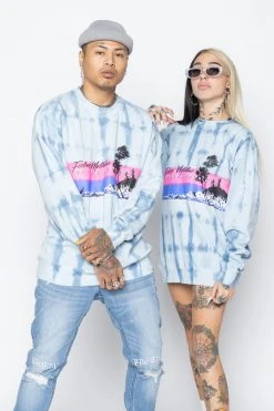 CASH Hoodies Feeling Maliblue Tie Dye Crew