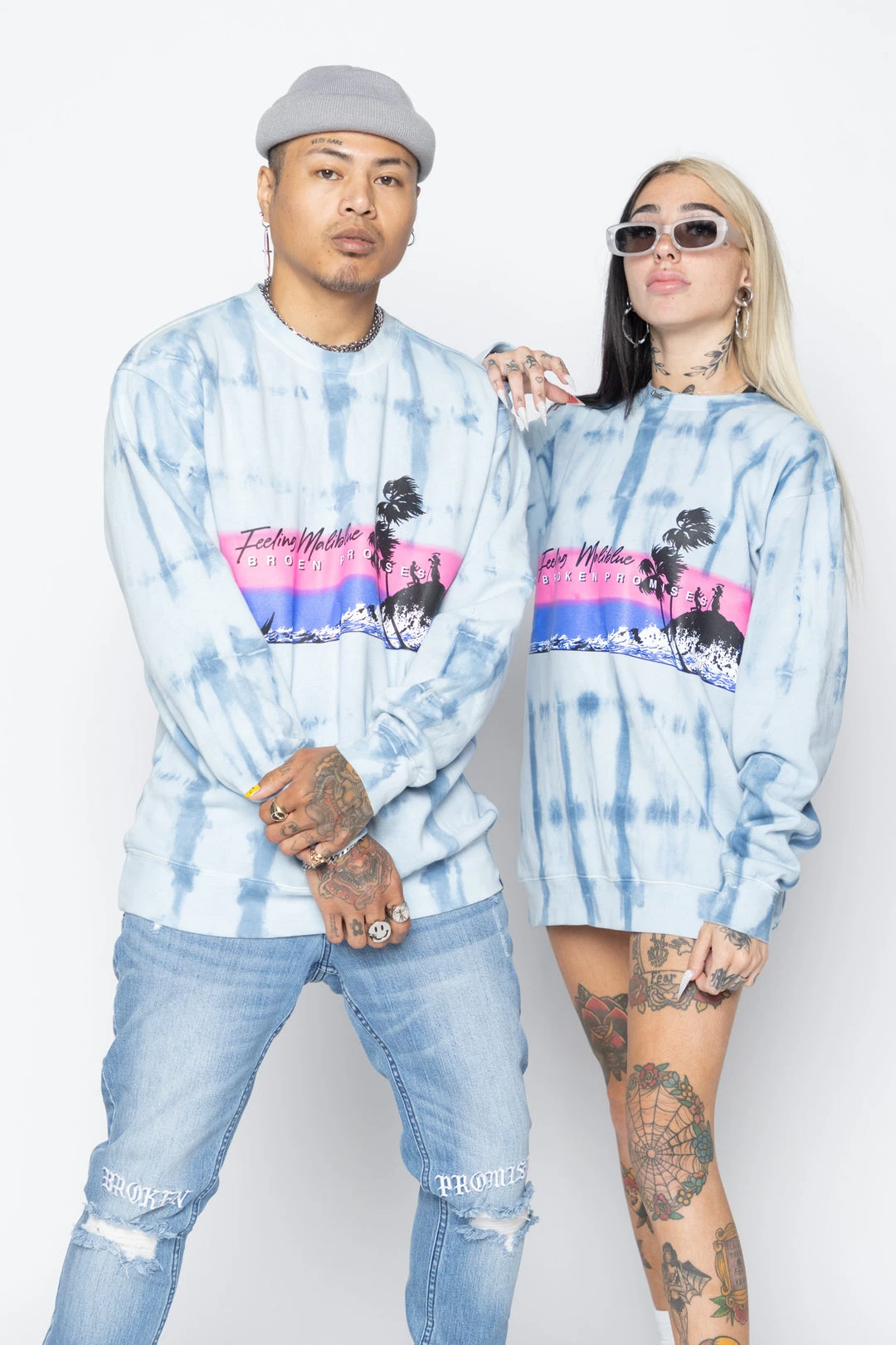 CASH Hoodies Feeling Maliblue Tie Dye Crew