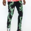 BROKEN PROMISES Catacombs Denim Blk/Green Bottoms