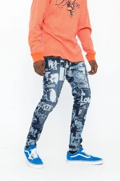 BROKEN PROMISES Tabloid Denim Blue Wash