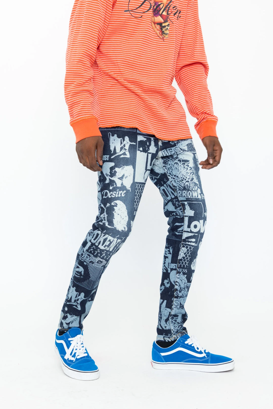 BROKEN PROMISES Tabloid Denim Blue Wash