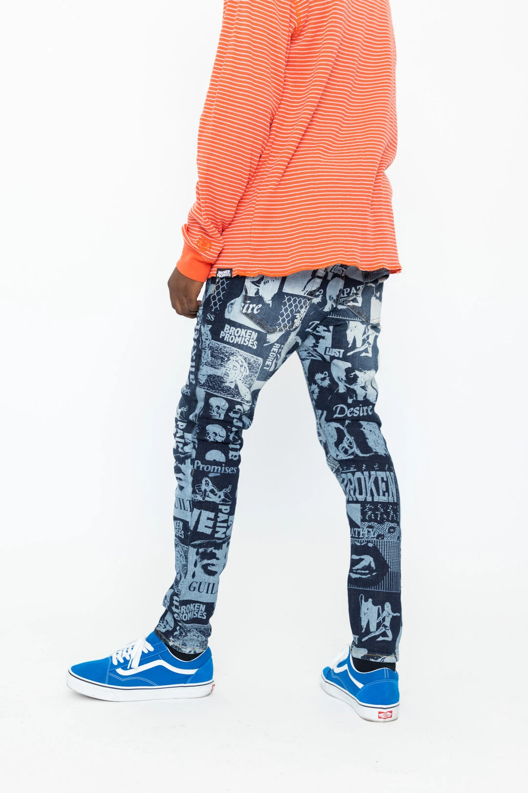 BROKEN PROMISES Tabloid Denim Blue Wash